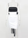 Wrapped Chest Black And White Stitching Sleeveless Backless Dress