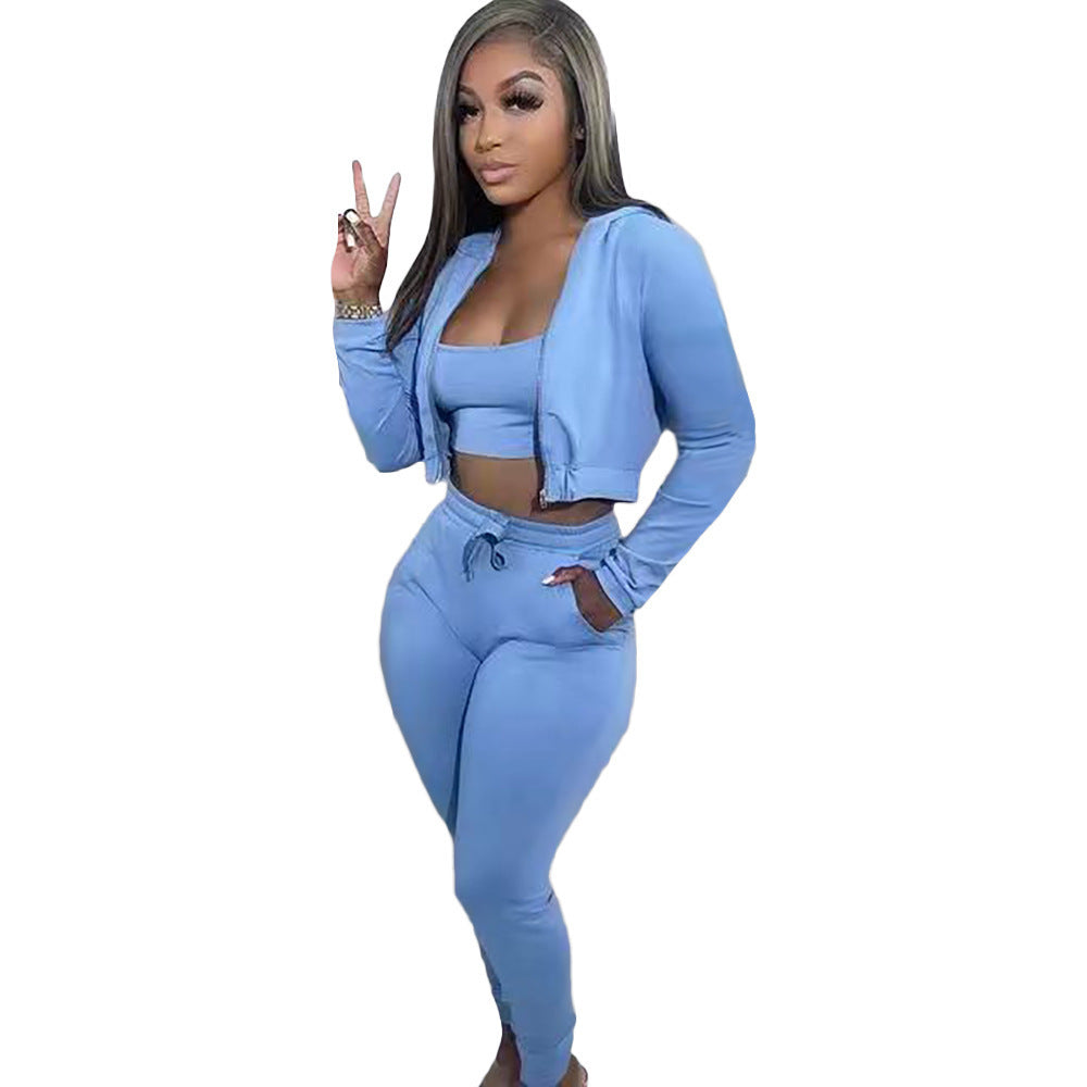 Women's Clothing Sweater Lycra Hooded Sports Suit