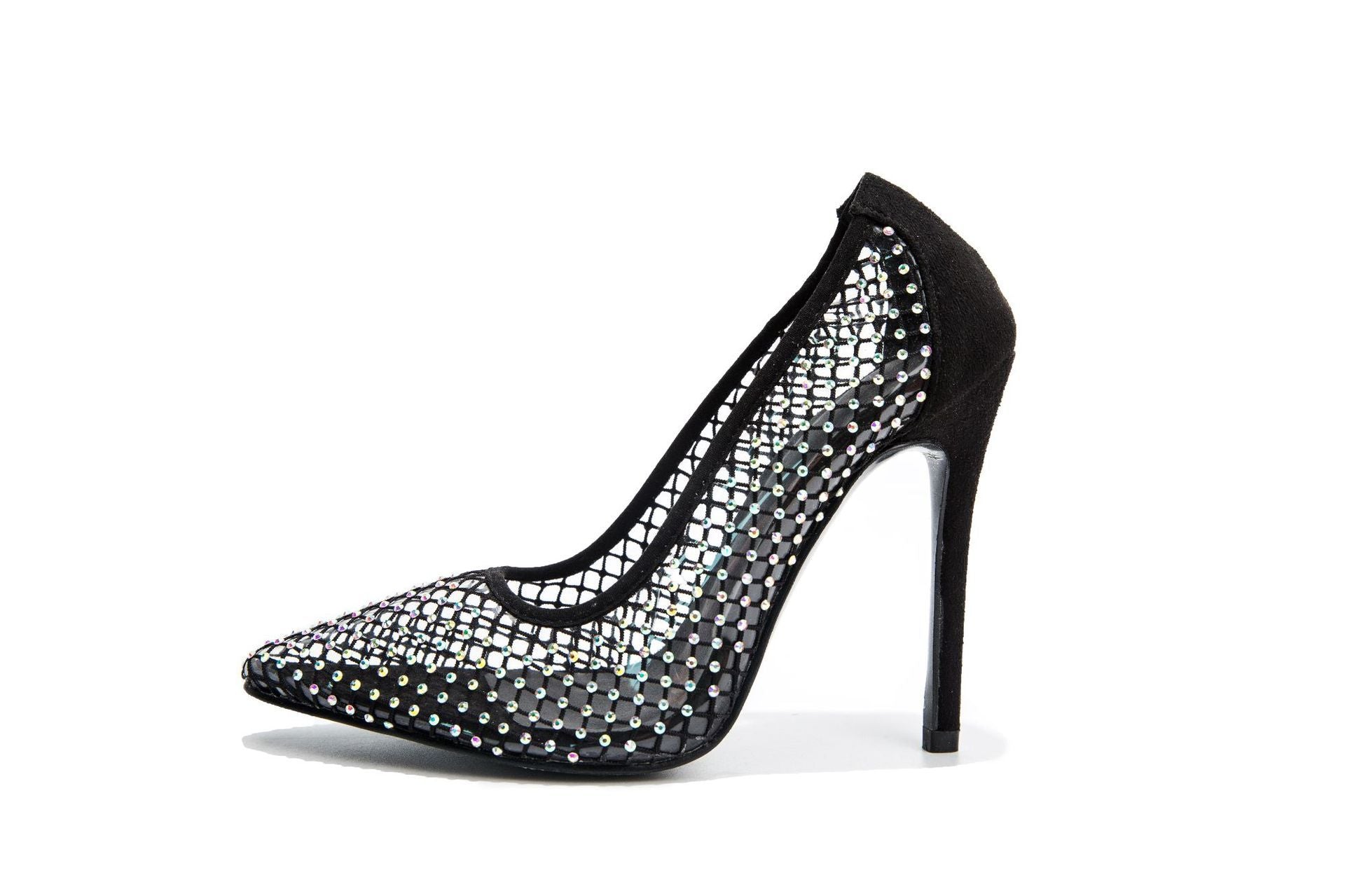 Spotted Mesh Stiletto High-heeled Women's Sandals