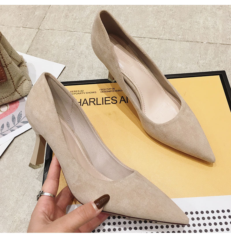 Stiletto Pointed Toe Spring Suede Pumps