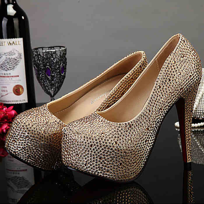 Plus Size Crystal 14cm Super High Heels