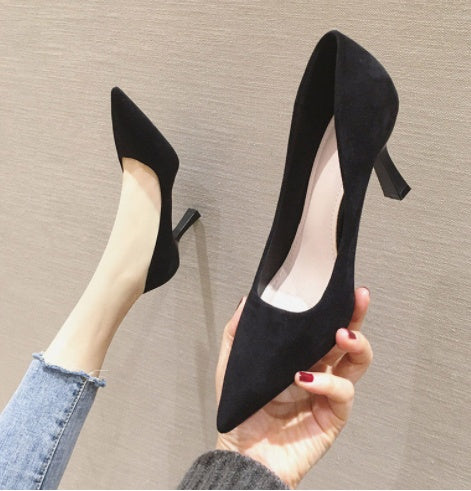 Stiletto Pointed Toe Spring Suede Pumps