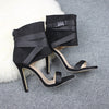 Open Toe Fashion Style Woven Buckle Stiletto Heels Peep Toe Women's Shoes