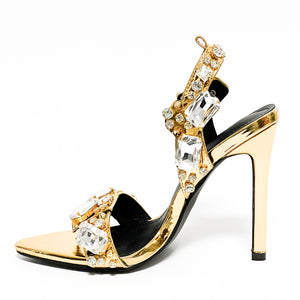 Women's Fashion Rivet Rhinestone Stiletto Heels