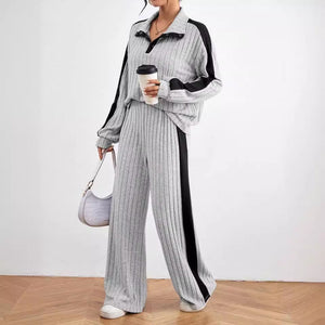 Casual Knitted High-end Design Clothes Two-piece Suit